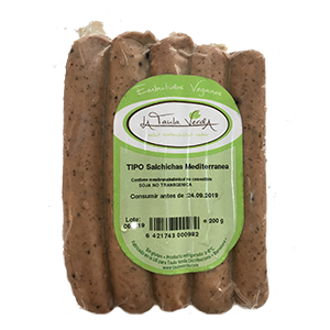 Salchichas mediterraneas Taula Verda Embutido vegano sin colesterol sin lactosa sin huevo Amazing Foods Distribuidor Proveedor Al por mayor Plant Based