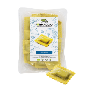 Raviolis Frescos Espinacas 250g Fermaggio Plant Based Distribuidor proveedor Taula Verda Barcelona Espana.