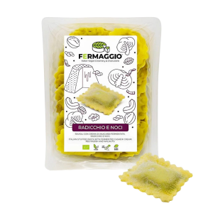 Raviolis Frescos Radicchio y Nueces 250g Fermaggio Plant Based Distribuidor proveedor Taula Verda Barcelona Espana