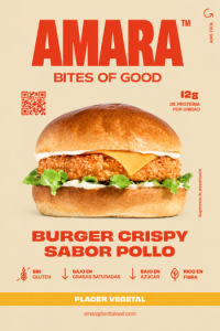 Burger Cripsy Sabor Pollo Amara Distribuidor Proveedor Al por mayor Wholesale Taula Verda Amazing Foods